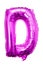 d baloon alphabet chrome pink violet on white background