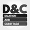 D and C - Dilation and Curettage acronym concept