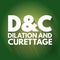 D and C - Dilation and Curettage acronym, concept background