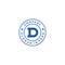 D Circle Initials Letter Logo Design with Sans Serif Font Vector Illustration. - Vector