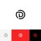 D in circle vector. Minimalism logo, icon, symbol, sign from letters d.