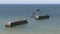 D-Day, Normandy- World War 2 British Vessels in Mulberry Harbour, Arromanches, France