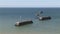 D-Day, Normandy- World War 2 British Vessels in Mulberry Harbour, Arromanches, France