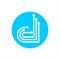 d, ddd, djd, dd initials geometric network line and digital data logo