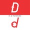 D - Letter abstract icon & hands logo design vector template.Teamwork and Partnership concept.Business offer and Deal symbol.