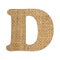 D, Letter of the alphabet - Burlap Background Texture. White background