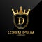 D Letter Alphabet Luxury Gold Logo