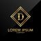 D Letter Alphabet Luxury Gold Logo