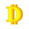 D letter bitcoin font. Cryptocurrency alphabet. Lettering virtual money. Vector illustration