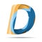 D Letter Colorful Modern alphabet logo.