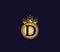 D Letter Crown Golden Colors Logo Design Concept