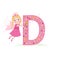 D letter with a cute fairy tale