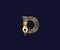 D letter Lawyer logo with creative Design Gold Color