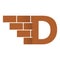 D letter Logo, brick wall logo design with place for your data.