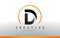 D Letter Logo Design with Black Orange Color. Cool Modern Icon T