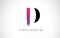 D Letter Logo Design with Creative Pink Purple Brush Stroke