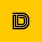 D letter logo labyrinth design vector