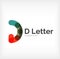 D letter logo, minimal line design