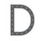 D letter for Road or street font. Flat and solid color vector illustration.