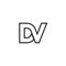 D V initial letter lines logo design vector