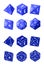 D4, D6, D8, D10, D12, and D20 Isometric Dice for Boardgames