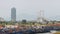 Da Nang panorama view by Han river by twilight period. Da Nang is one of the major port city in Vietnam and the biggest