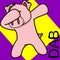 Dab dabbing pose pig kid cartoon