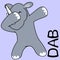 Dab dabbing pose rhino kid cartoon