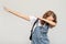 Dab gesture winner posture schoolgirl exam success