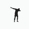 Dab goal celebration back view - soccer goal celebration silhouette - shot,