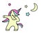 Dabbing Unicorn with stars. Vector Design. dab dance