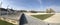 Dachau Concentration Camp Buildings with Blue Sky