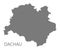 Dachau grey county map of Bavaria Germany