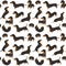 Dachshund in action,seamless pattern