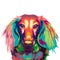 Dachshund dog in colorful illustration