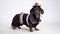 Dachshund dog portrait, black and tan, dressed with Cowboy costume and western hat isolated on white background