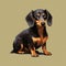 Dachshund Dog Vector Art: Realistic Illustration With 8bit Pixel Art Style