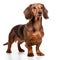 Dachshund dog on white background