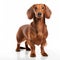 Dachshund dog on white background