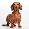 Dachshund dog on white background