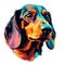 Dachshund Dog On White Background Logo. Generative AI