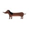 Dachshund drawing - cute brown sausage dog standing and smiling
