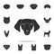 Dachshund face icon. Detailed set of dog silhouette icons. Premium graphic design. One of the collection icons for websites, web