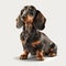 dachshund full body realistic style white backgrou 2