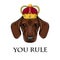 Dachshund king. Crown icon. You rule inscription. Royal symbol. Vector.