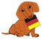 Dachshund with little germany flag
