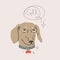 Dachshund Muzzle With Speech Bubble