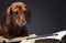 Dachshund puppy baby dog in studio quality