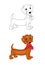 Dachshund puppy cartoon