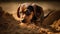 Dachshund Puppy\\\'s First Dig in the Sand